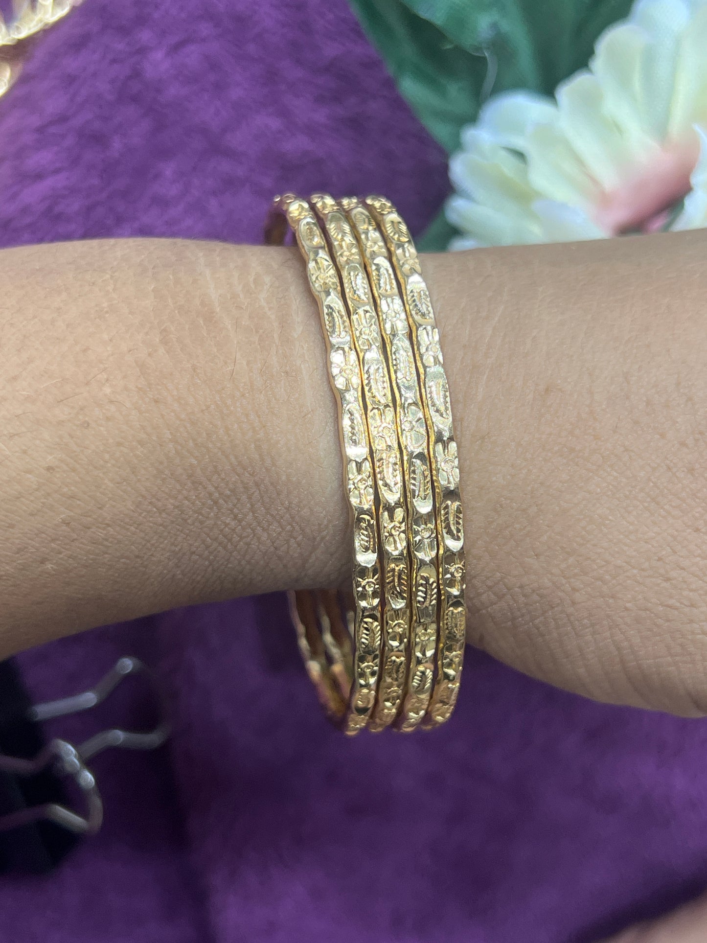 Leaf nd flower style bangles 4bangles