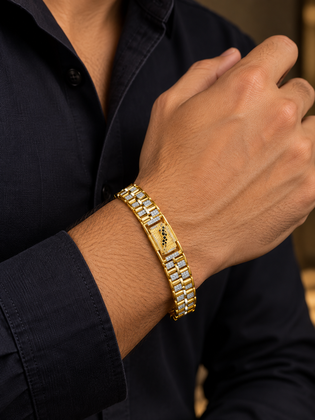 Men’s premium GJ & gold bracelet 💝✨
