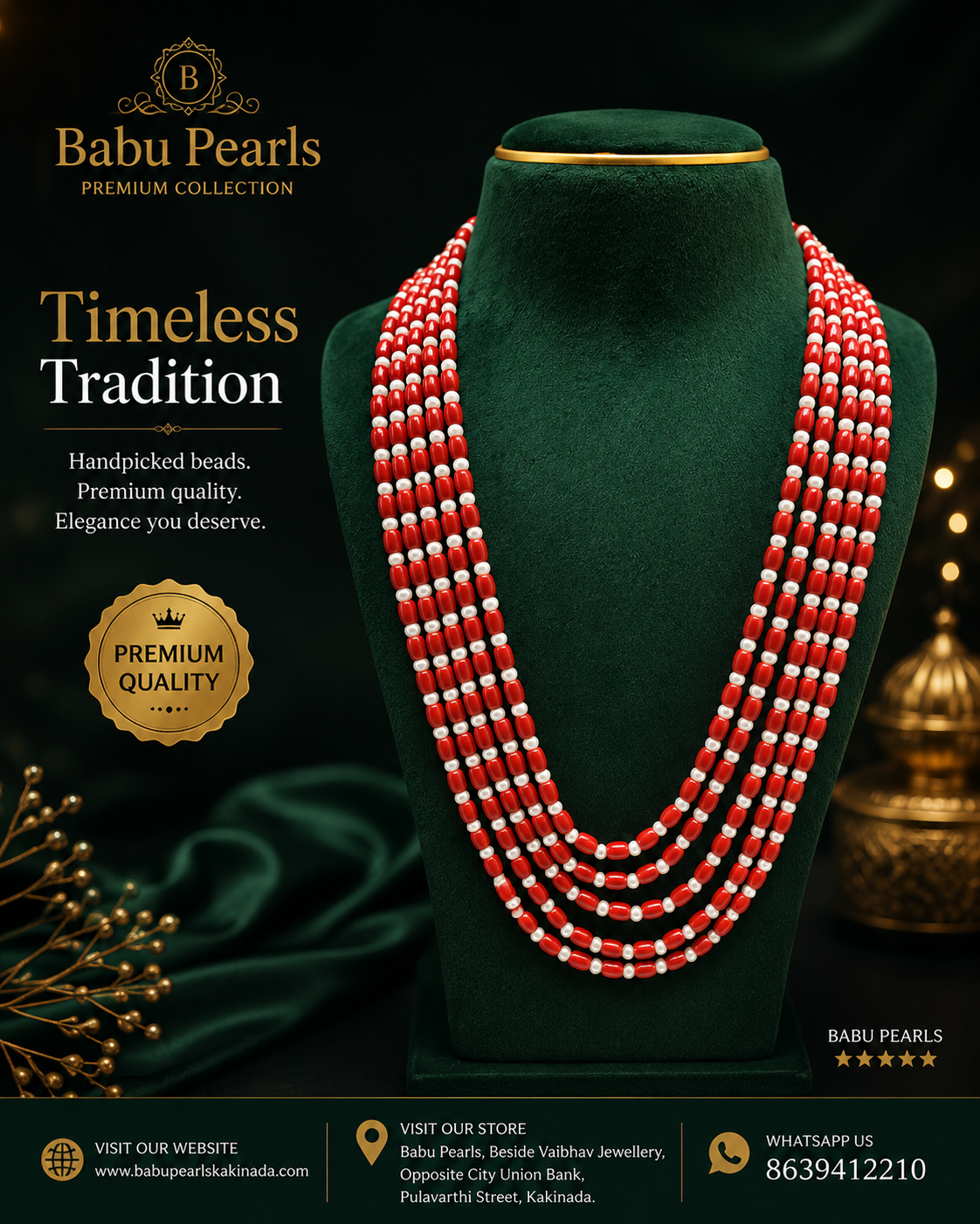 * Classic Red Pearl coral ✨🤩