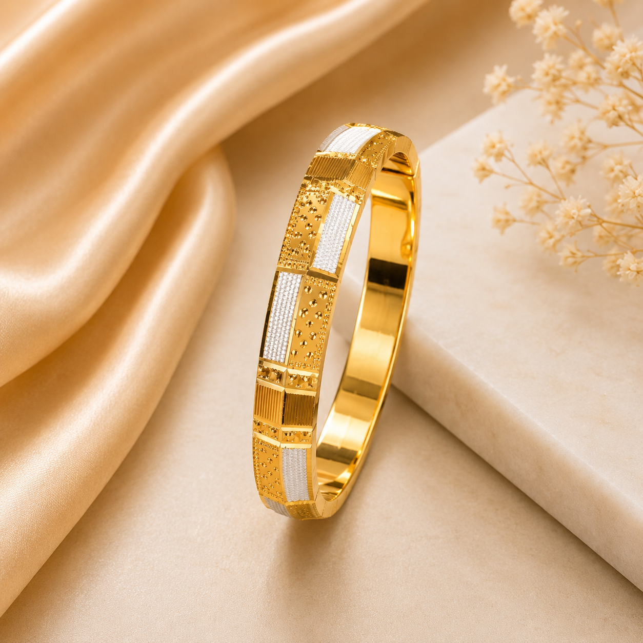 Classic Men’s Designer Gold Finish Kada✨