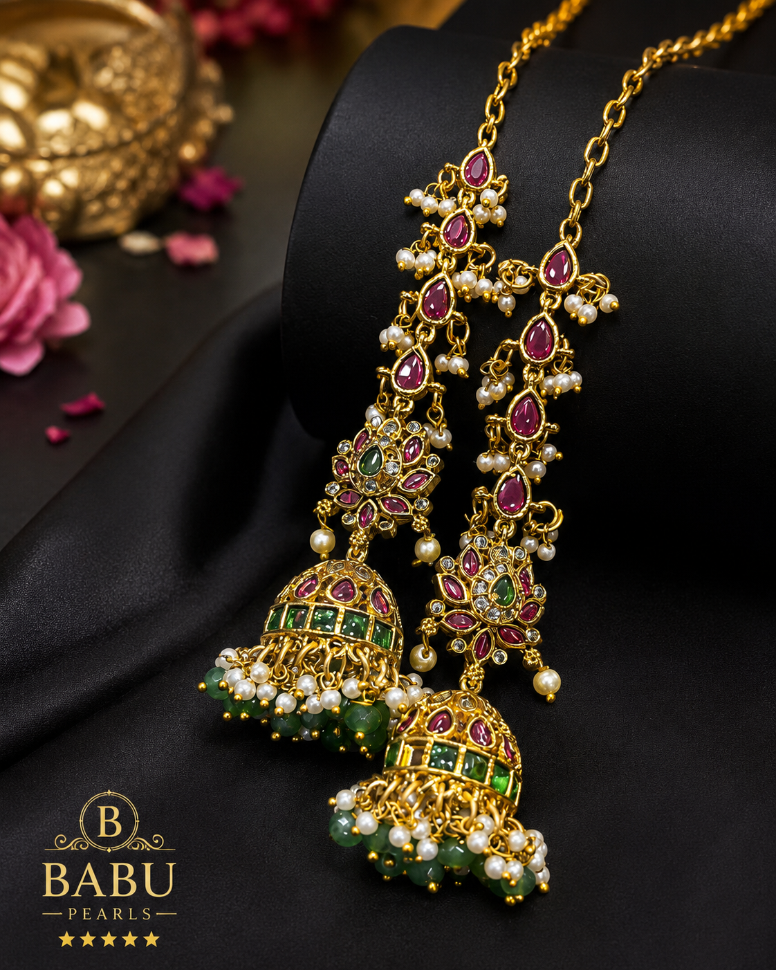 Royal Ruby Jhumka Earrings