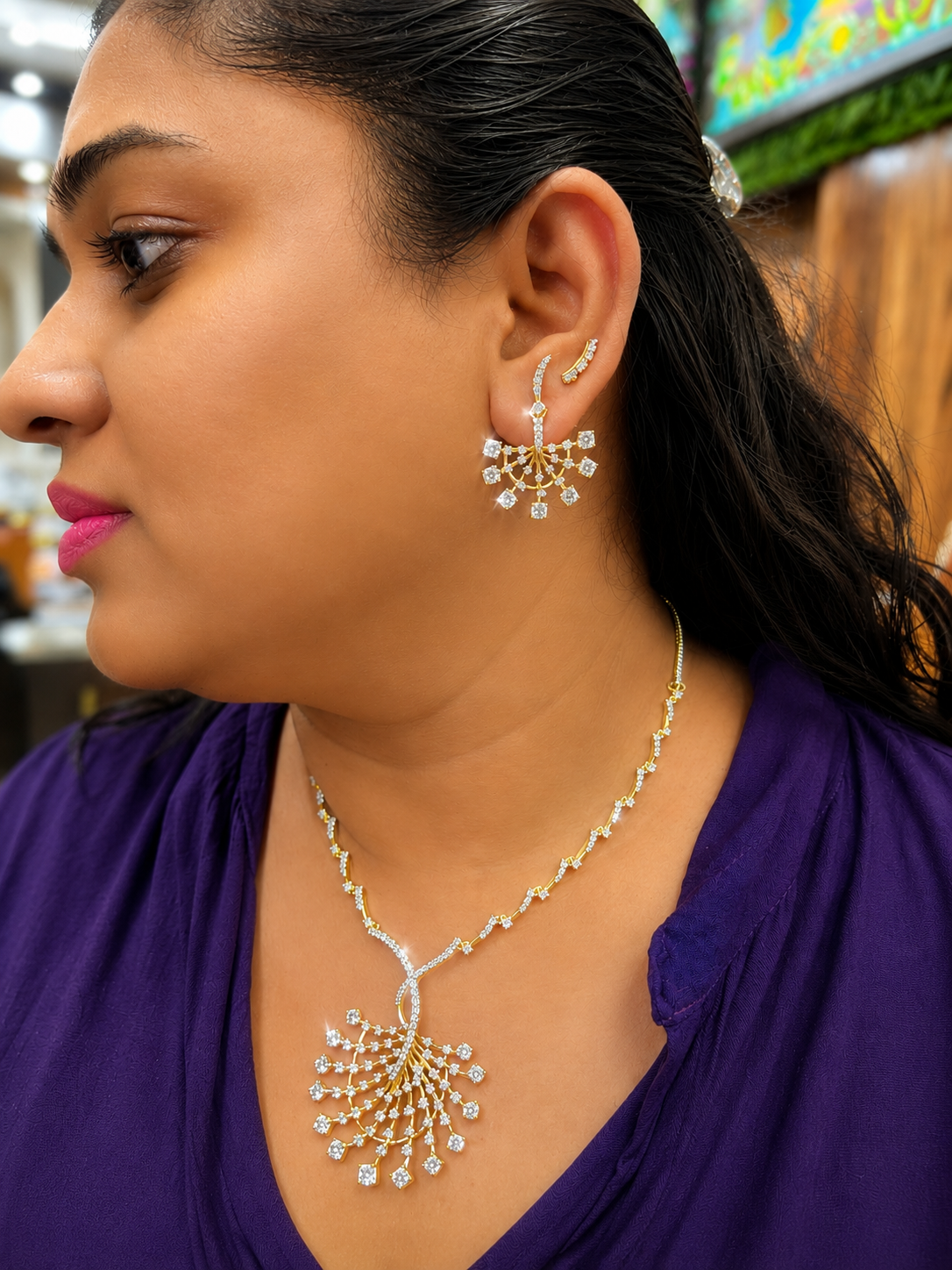 Shine Like Never Before β¨
Premium Diamond Look Necklace Set ππ