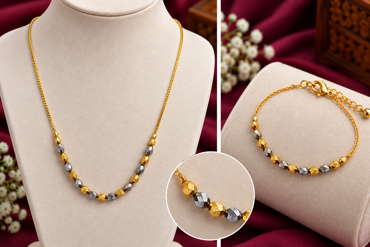 Elegant Gold & Rhodium Beads Combo
