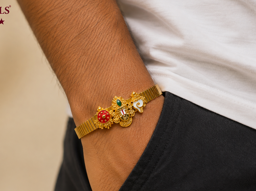 Royal Divine Menβs Bracelet β Elegant Gold Finish π