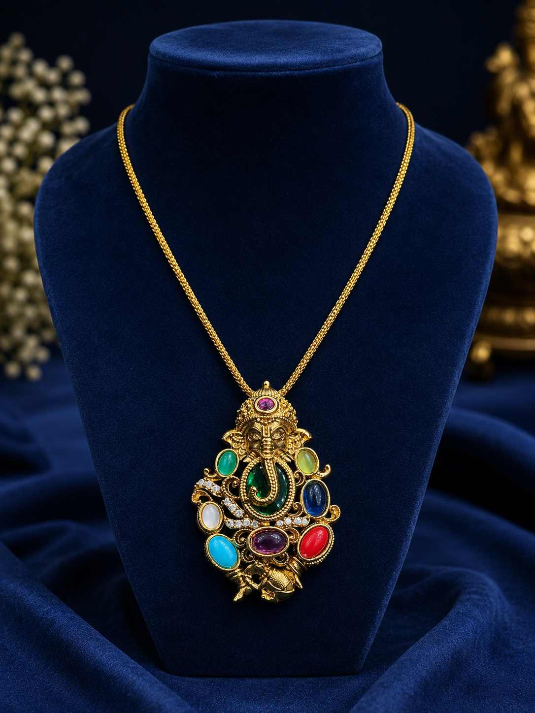 🥰Wonderful navartna ganesh locket 🧿🙏