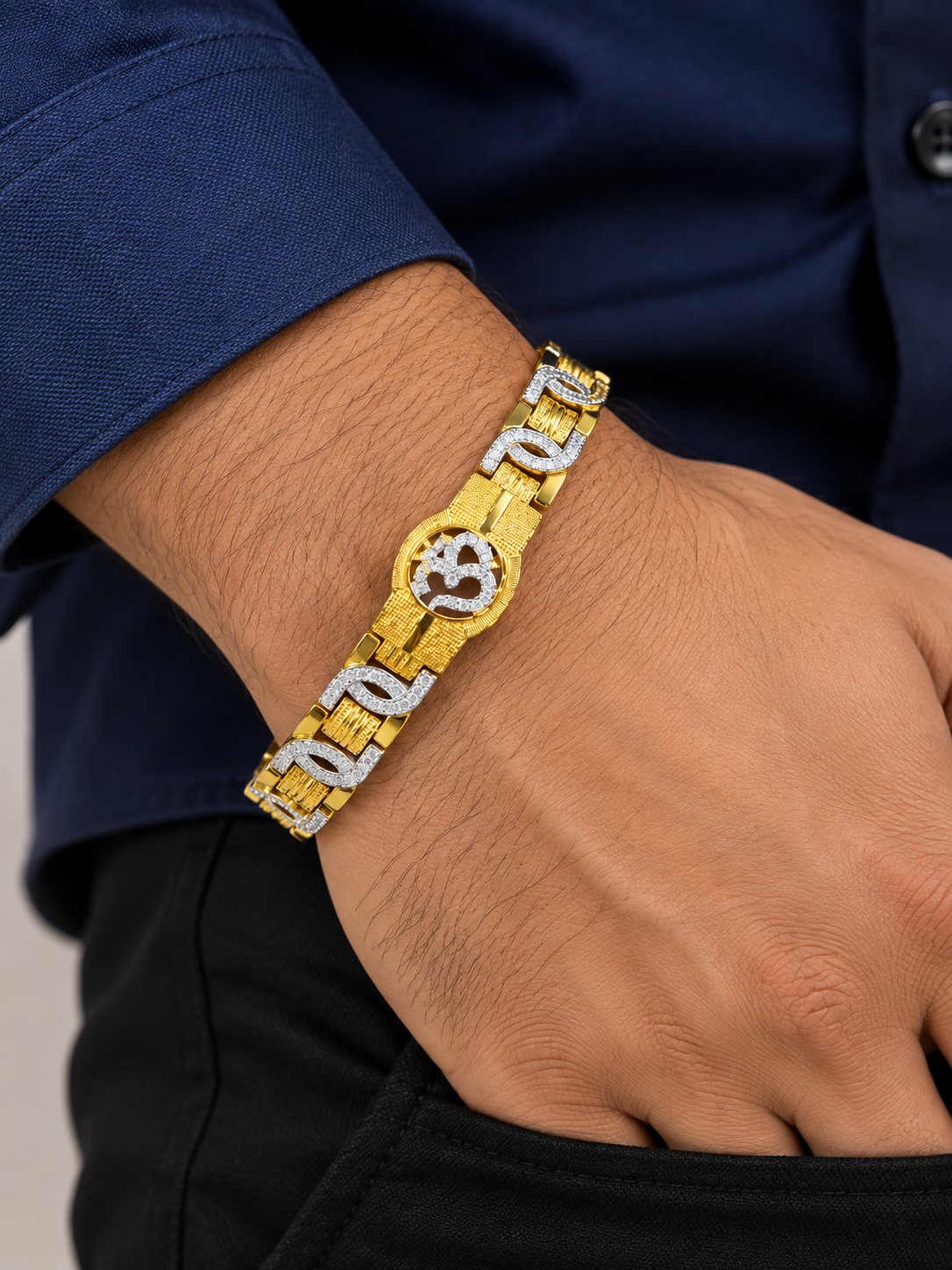 😎✨Men’s premium GJ & gold bracelet 🧿🤗