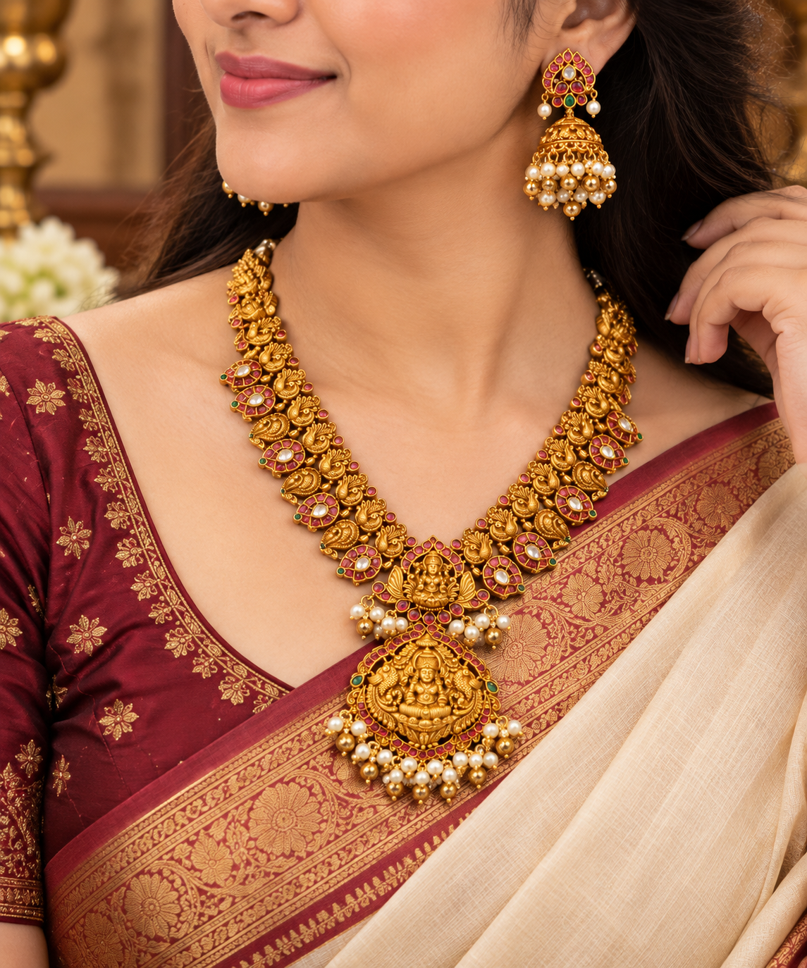 Divine Lakshmi Temple Necklace Set ✨