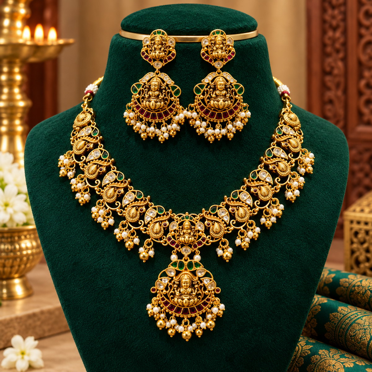 Classic Kundan Touch – Statement Temple Necklace🥰🫶