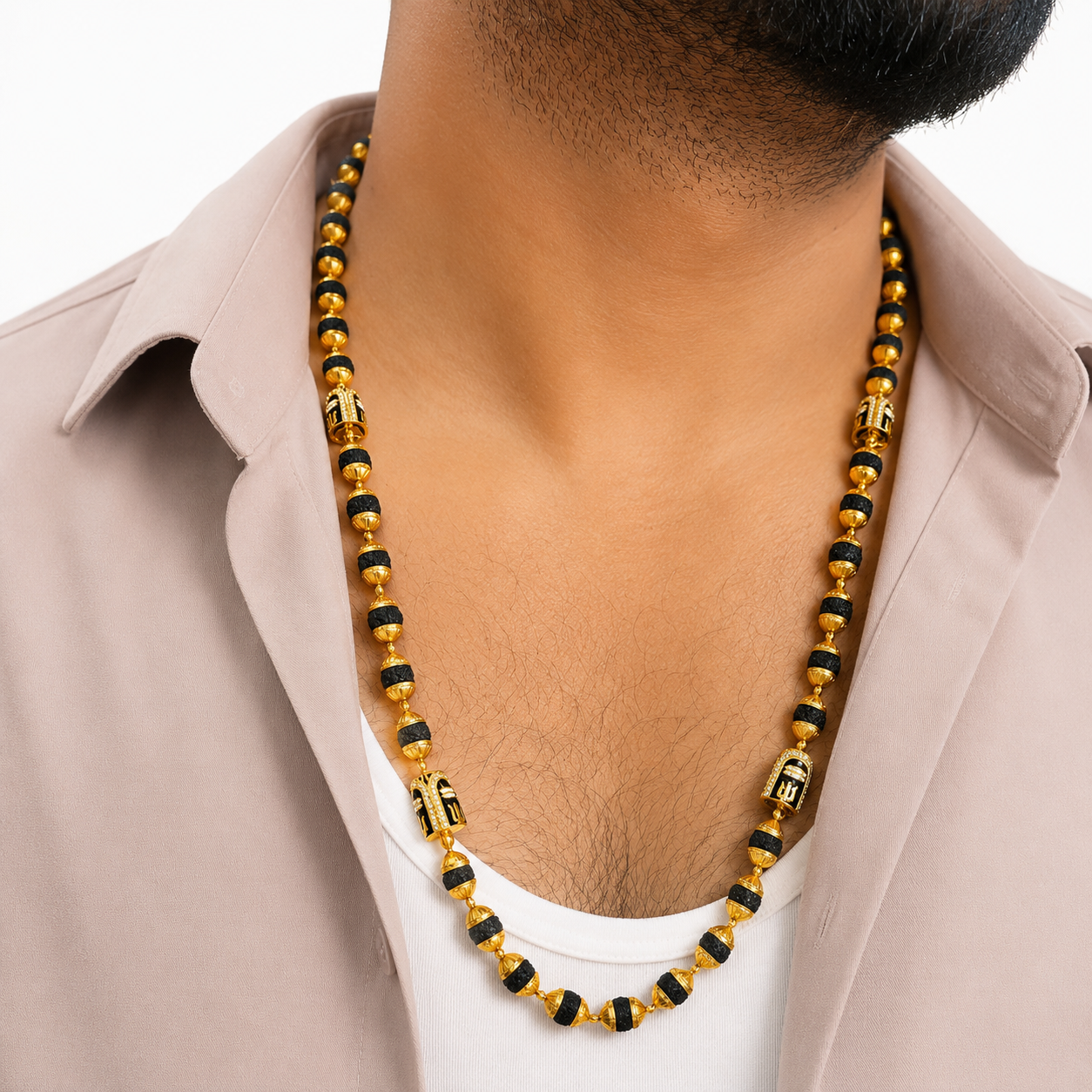 * 🔱 Premium Temple Design Black 5muki mala🙏