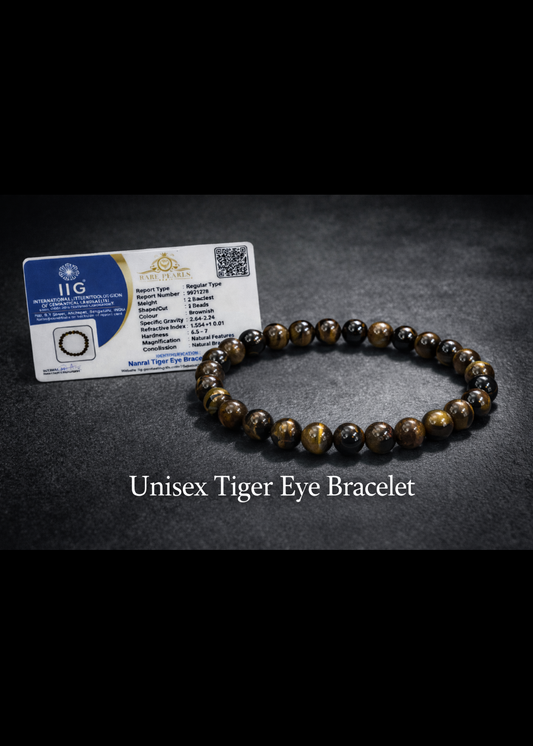 Unisex Tiger Eye Bracelet – Natural Stone for Confidence, Balance & Good Luck