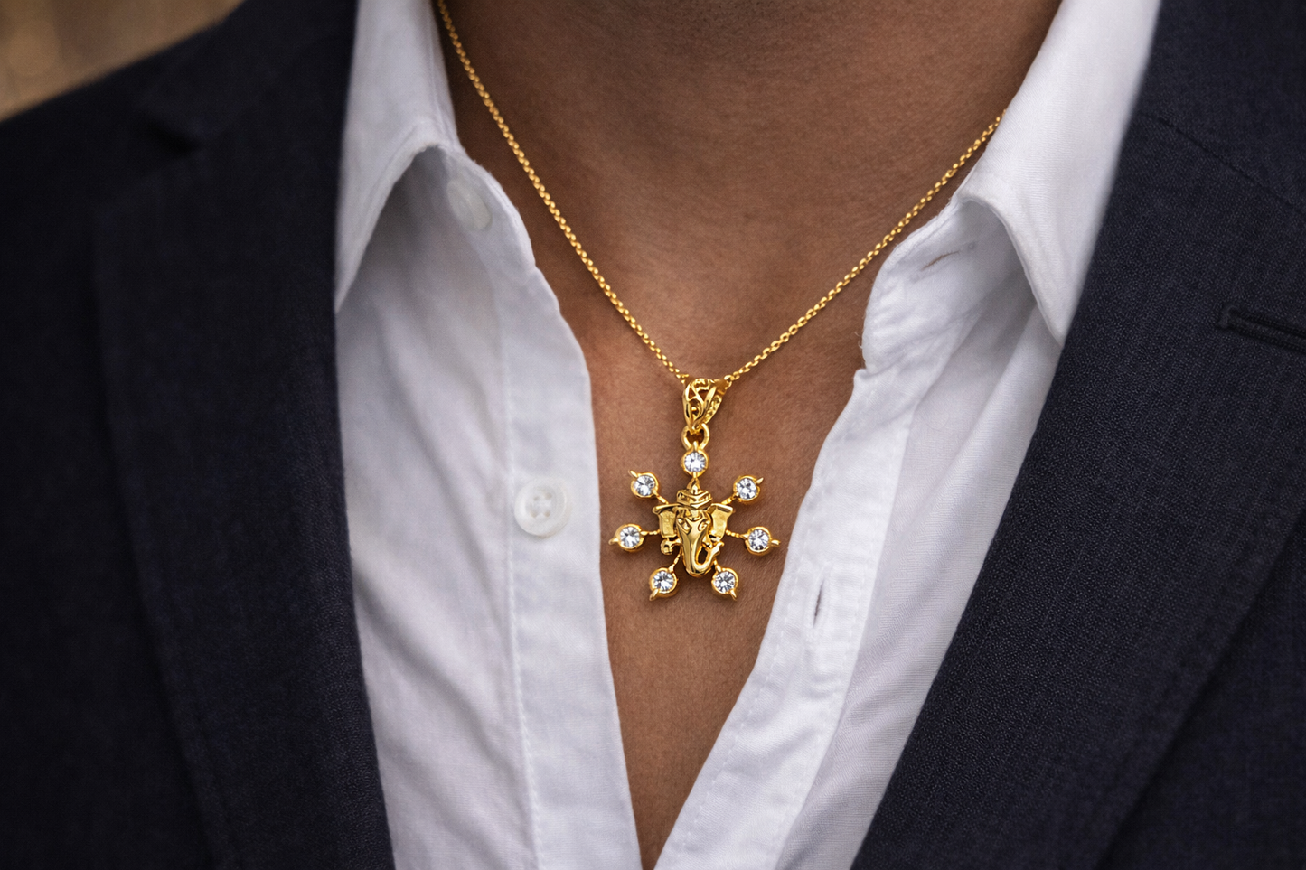 Panchloham Stone ganesh locket