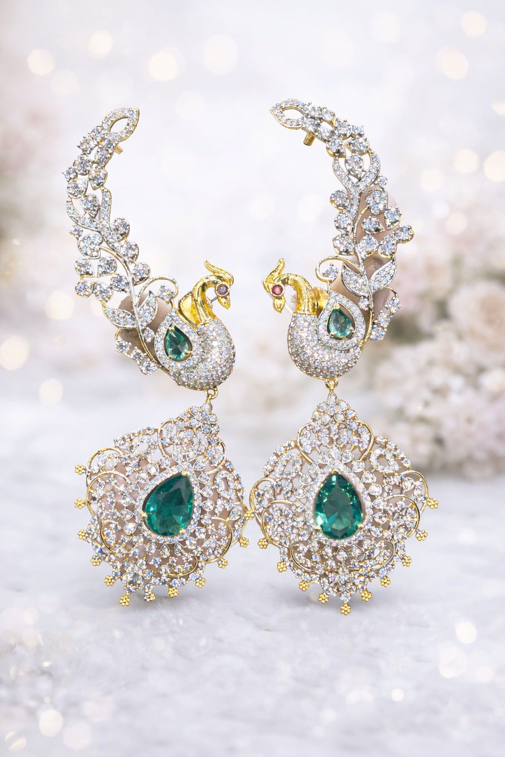 Beautiful dimond style cuff earrings