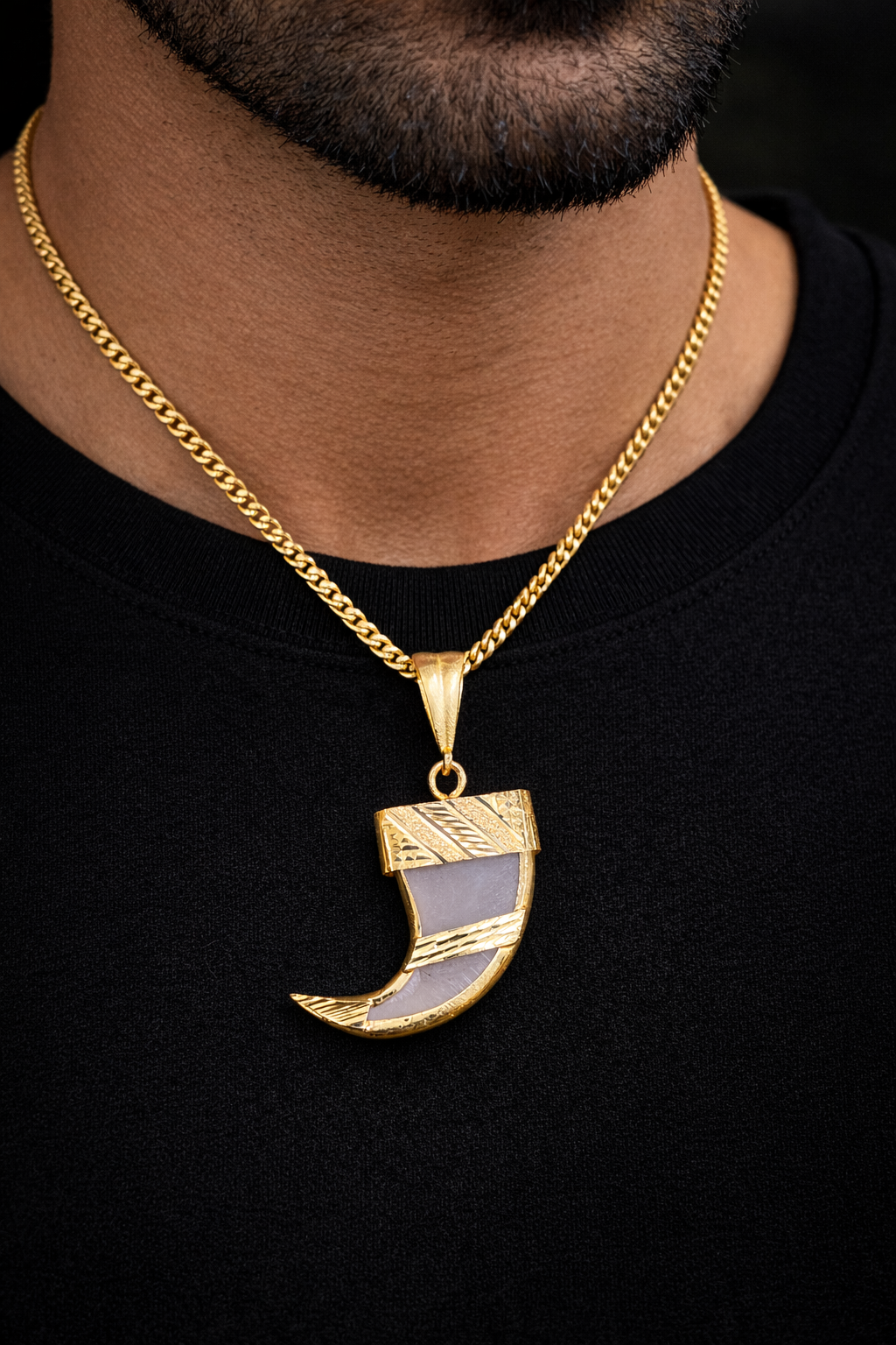 One gram tigernail pendant