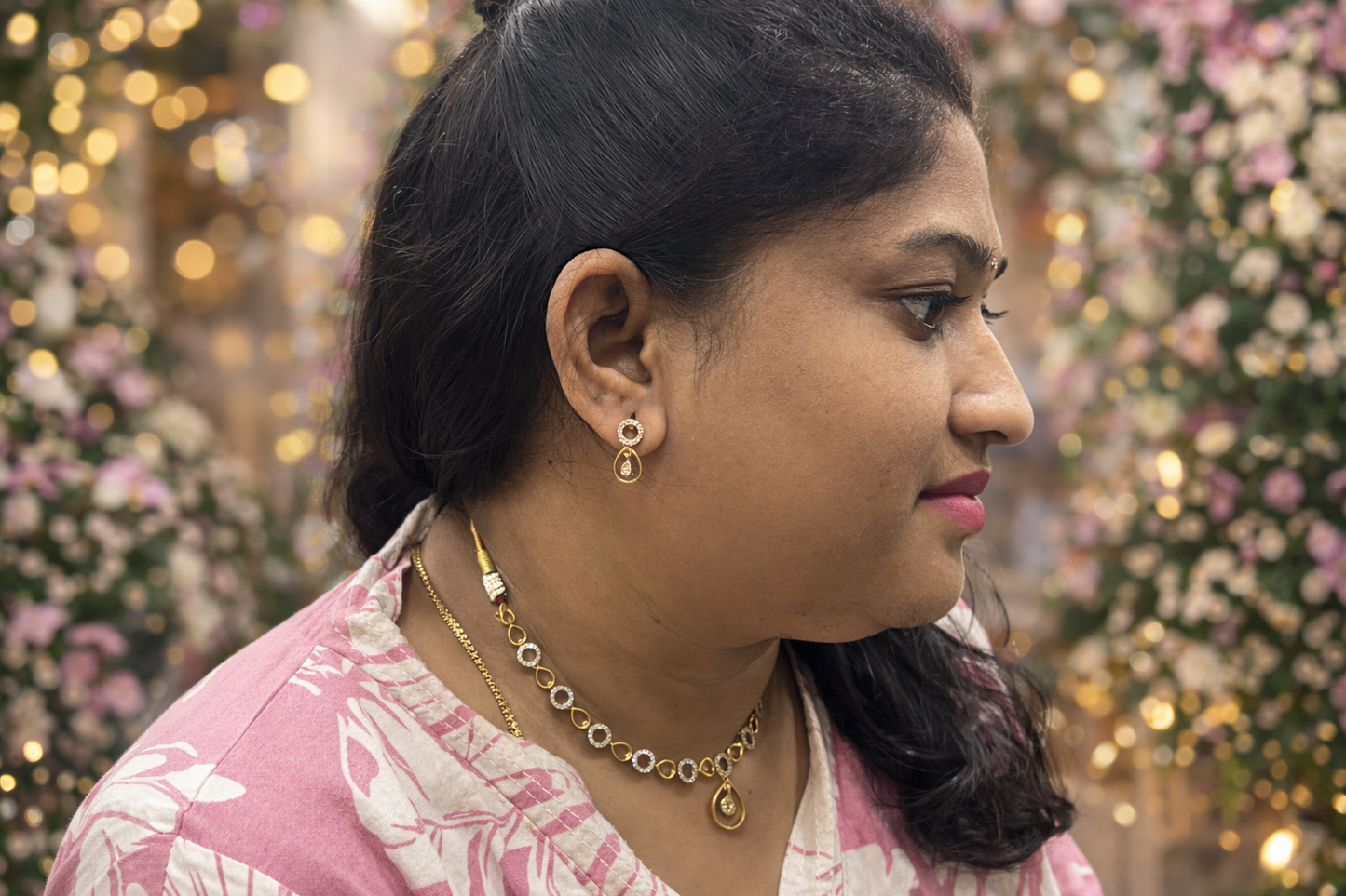 Royal Teardrop Diamond Necklace Set