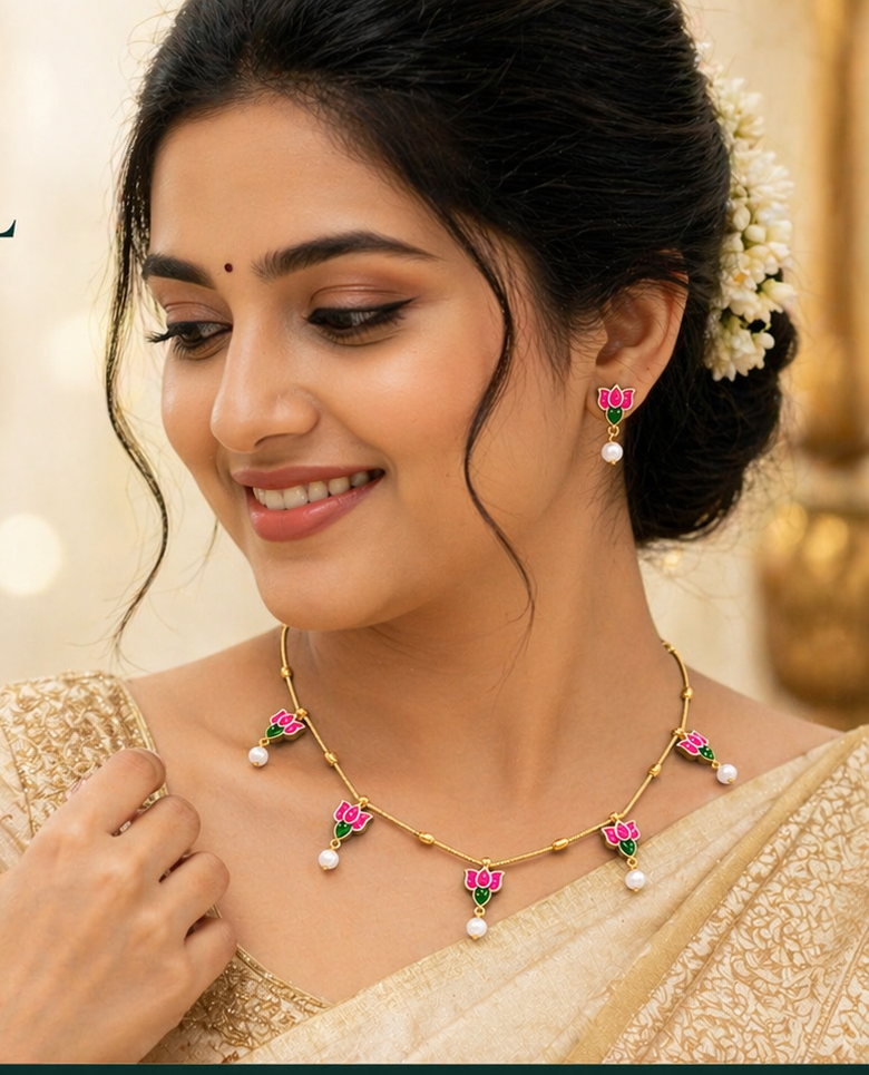 Jadukundam Pearl Elegance necklace