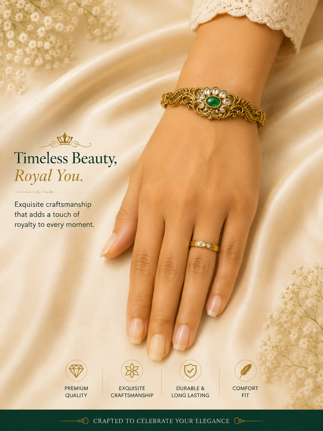 “Every detail shines with grace and tradition.”