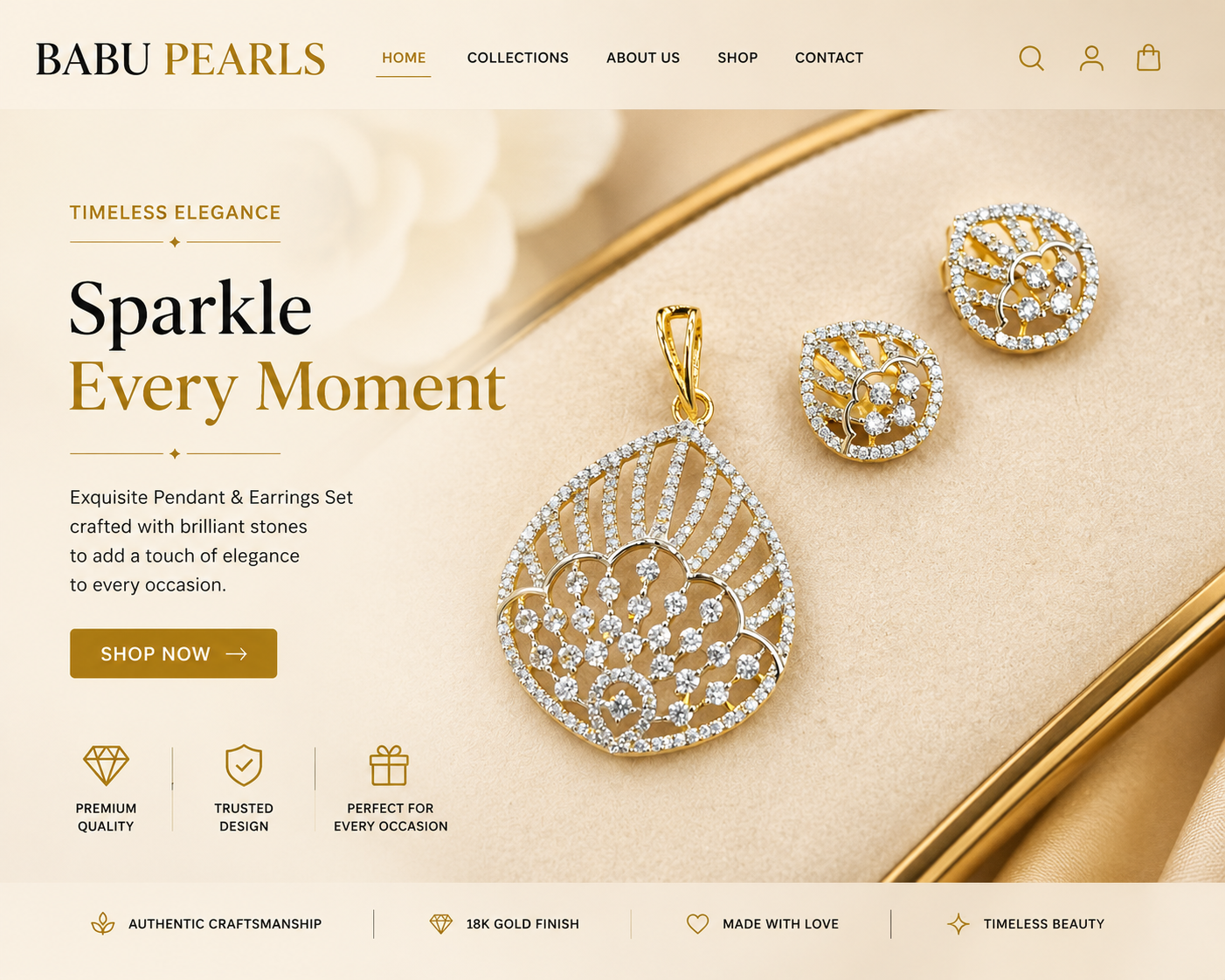 Sparkle Pendant & Earrings Set