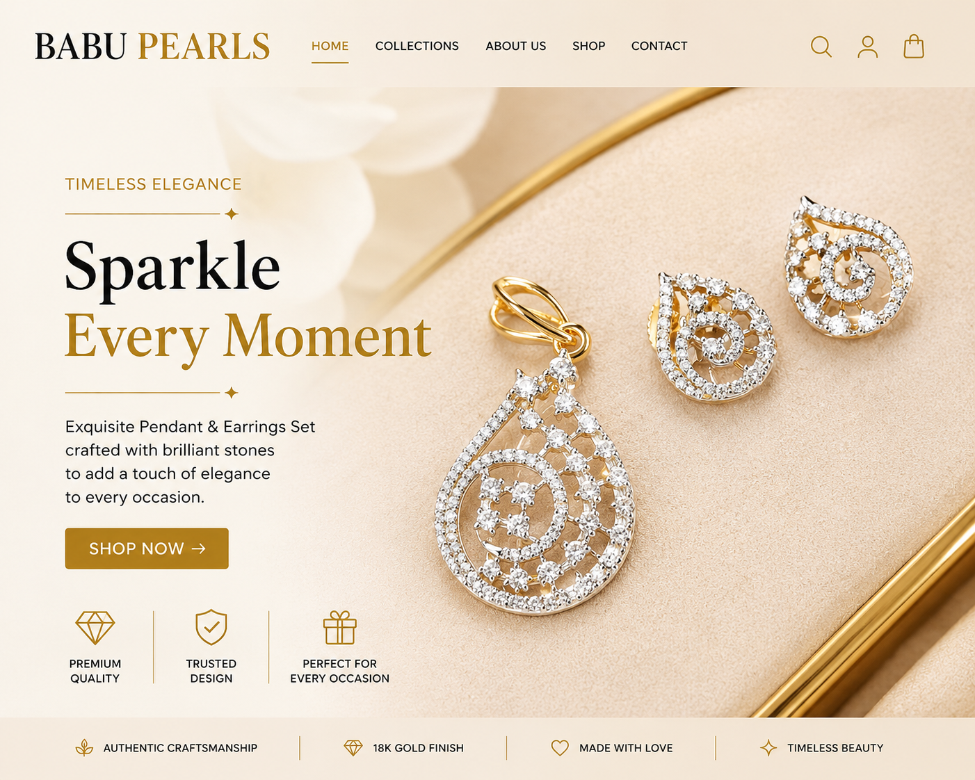 Sparkle Pendant & Earrings Set