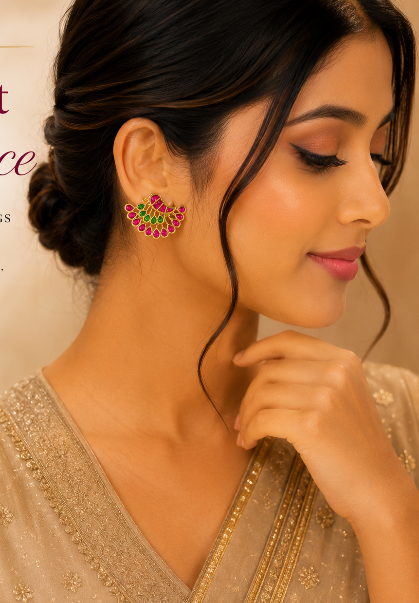 👑 Classic Charm, Modern Shine  Jadu Kundan studs
