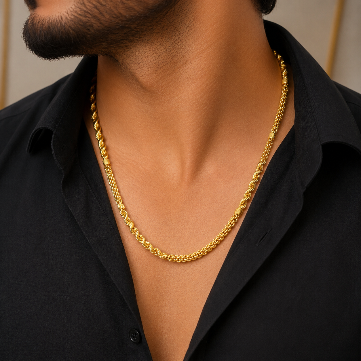 🖤 Simple Yet Royal – Premium Gold Finish Chain✨