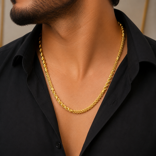 🖤 Simple Yet Royal – Premium Gold Finish Chain✨