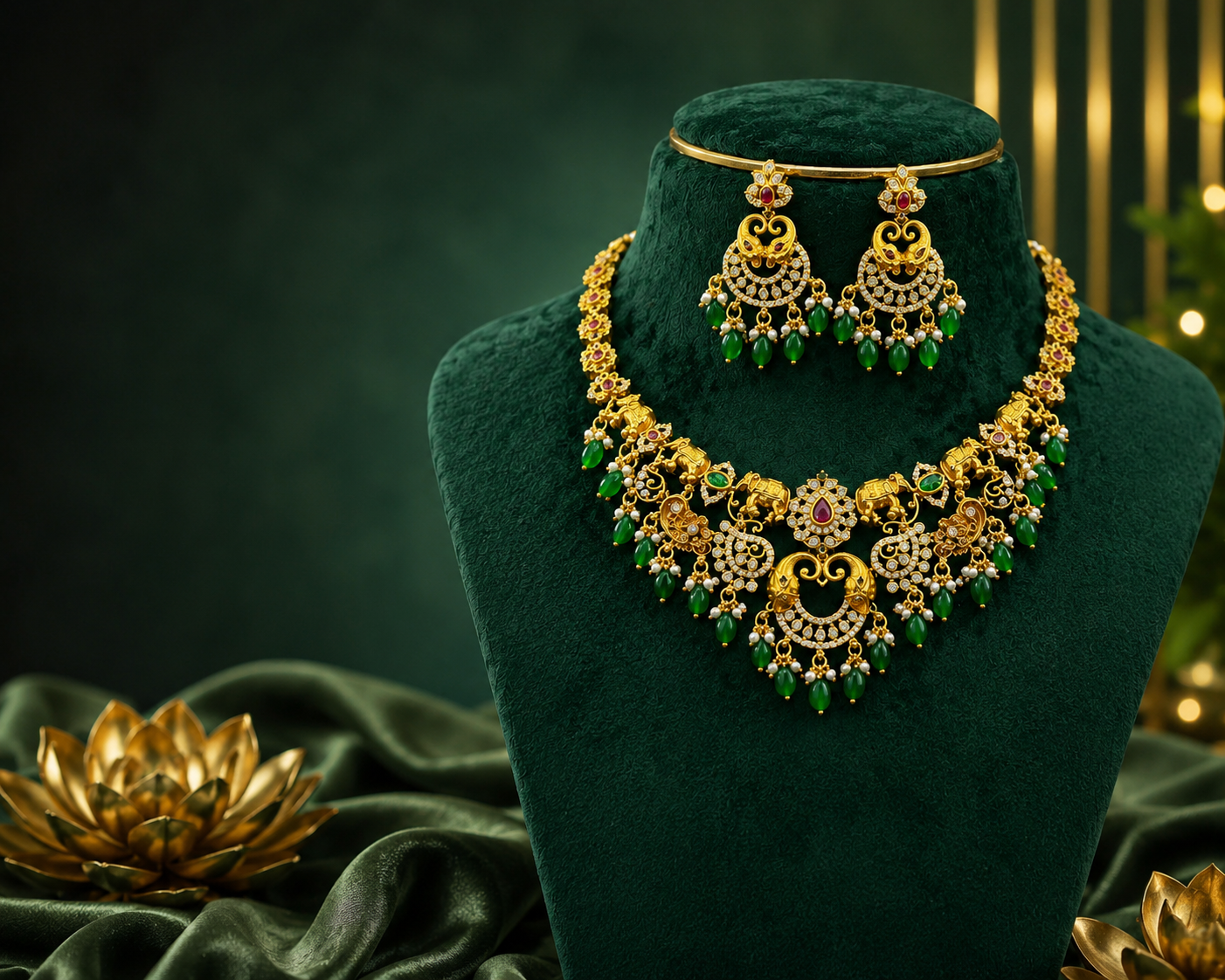 ✨ Tradition Woven in Gold necklace set 💫