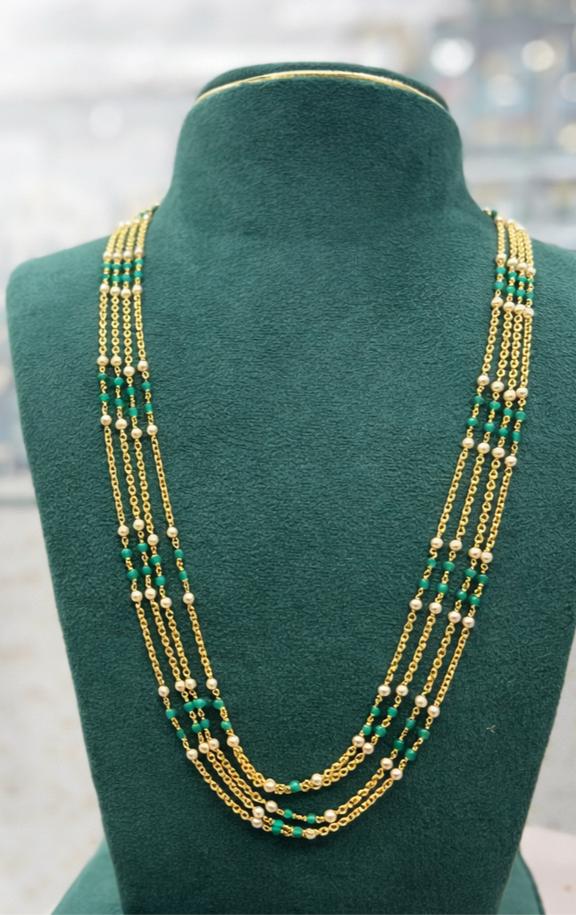 Emerald’s and pearls chandra haram length 24 inches