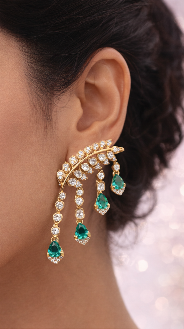 Gorgeous cuff earrings latest dimond casting limited stock