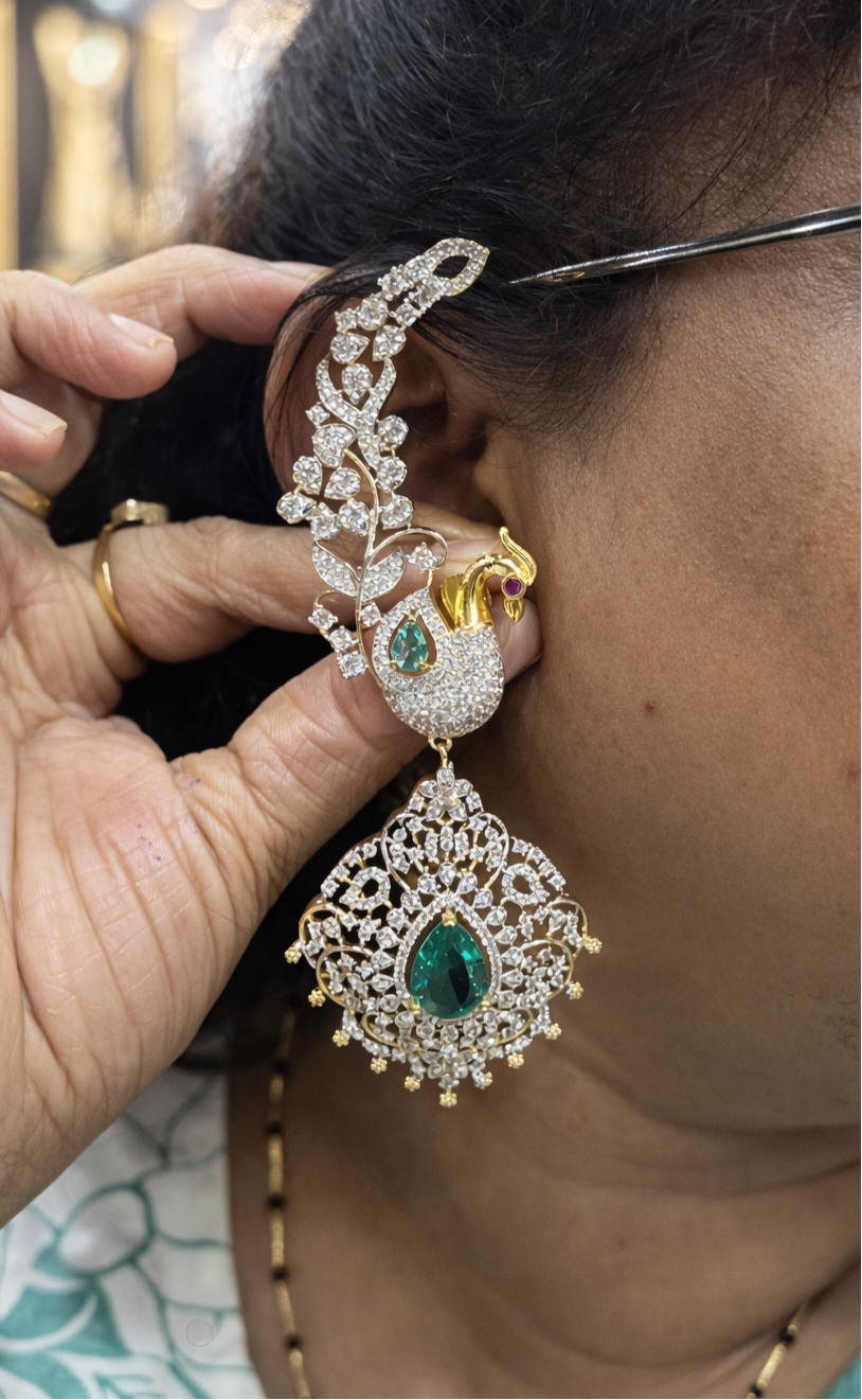 Beautiful dimond style cuff earrings
