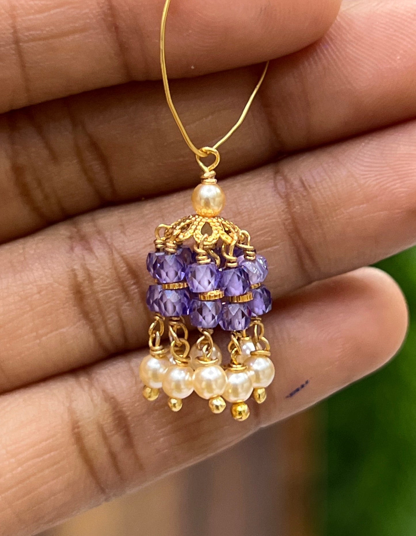 Handmade earrings cz beads