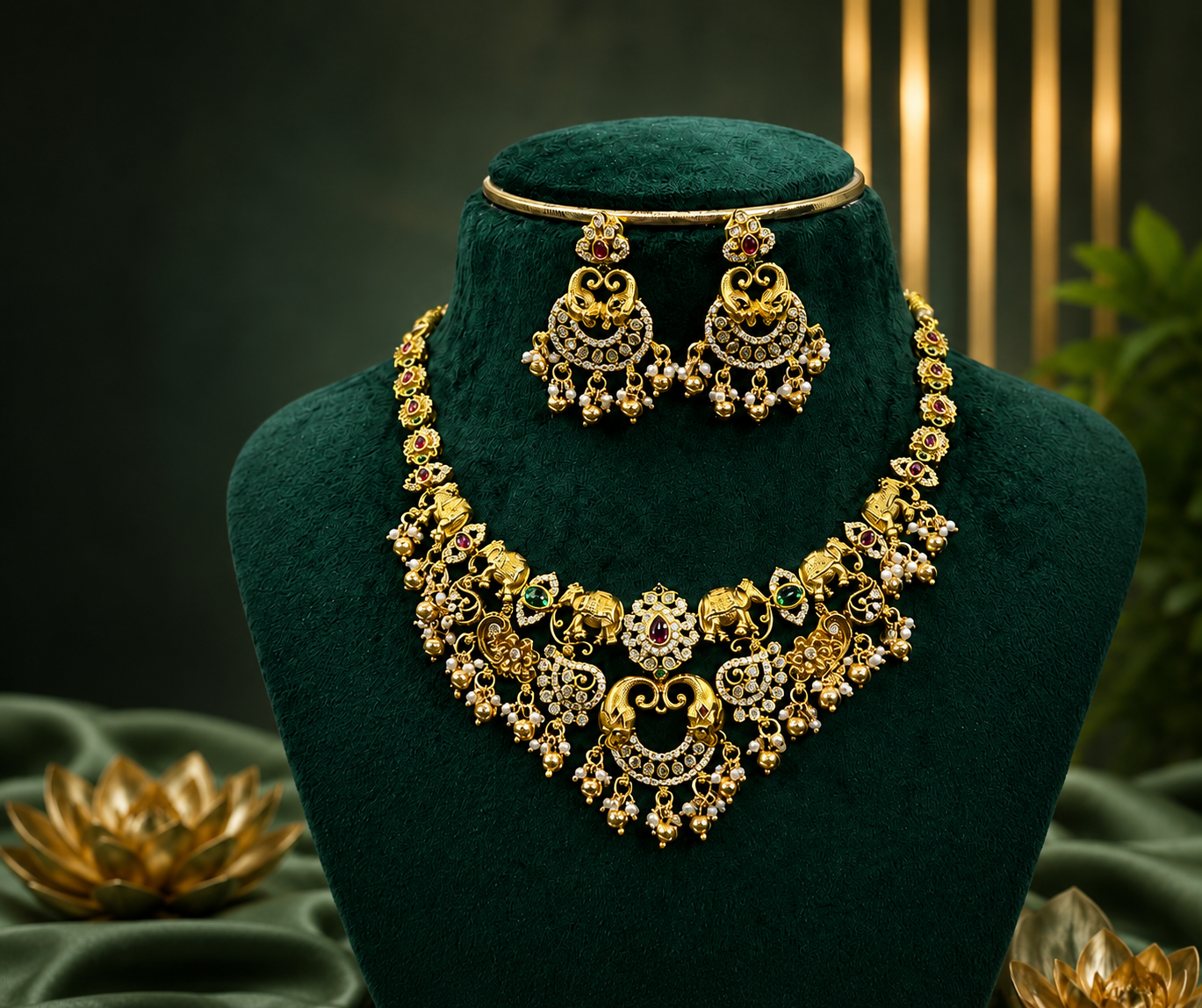 ✨ Tradition Woven in Gold necklace set 💫