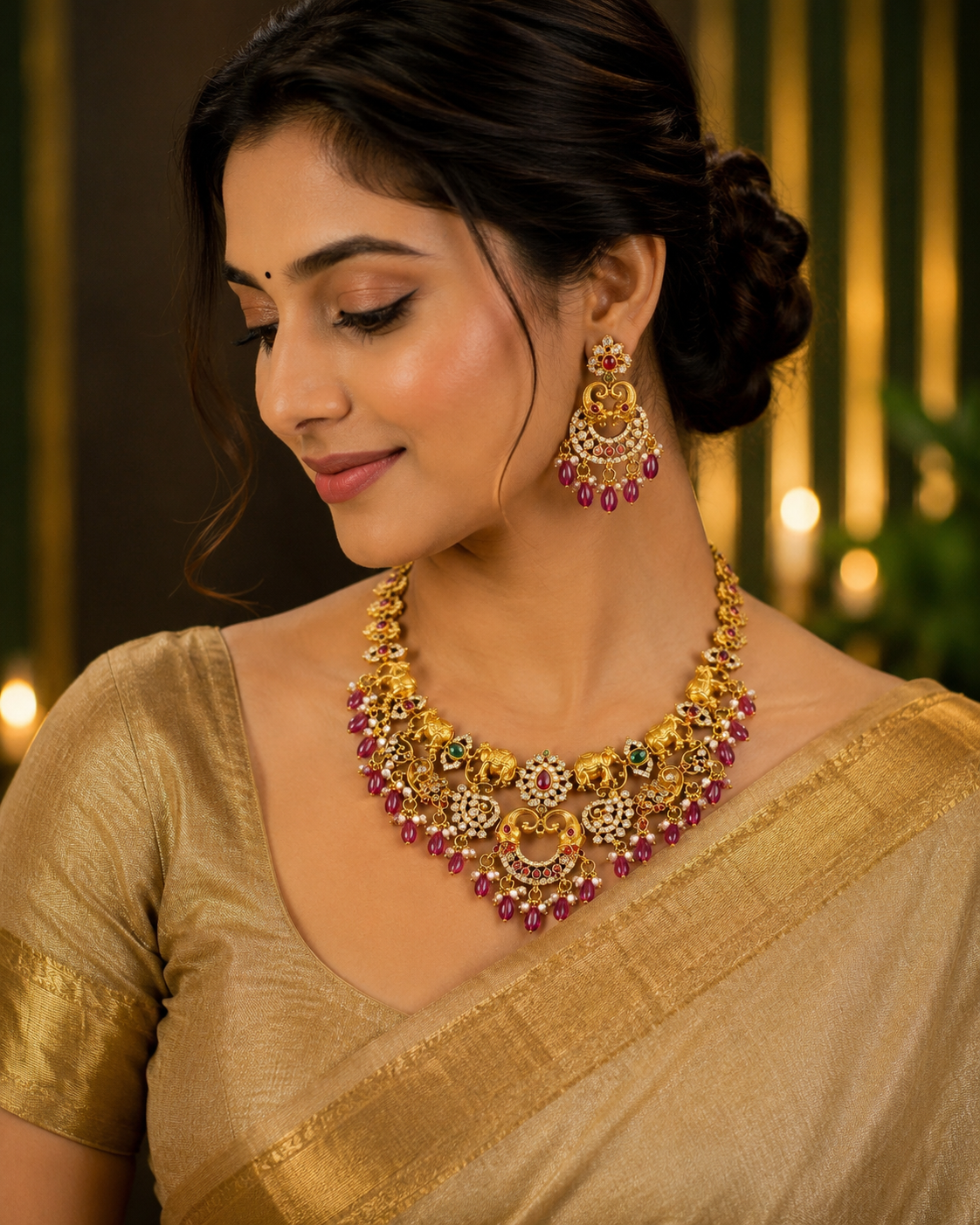 ✨ Tradition Woven in Gold necklace set 💫