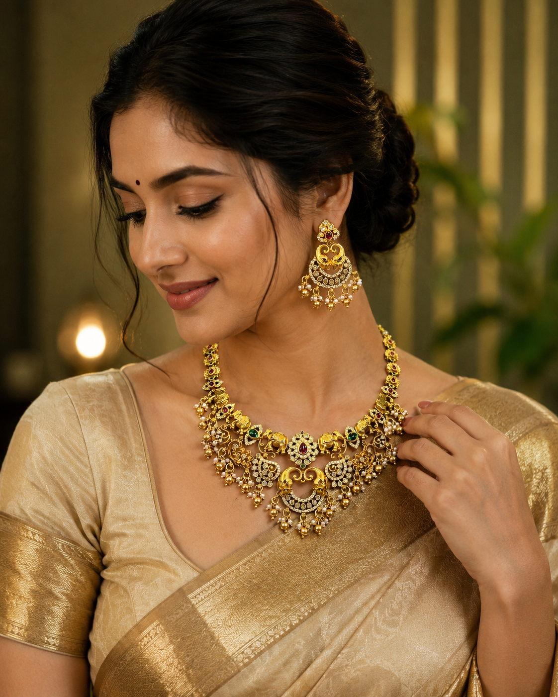 ✨ Tradition Woven in Gold necklace set 💫
