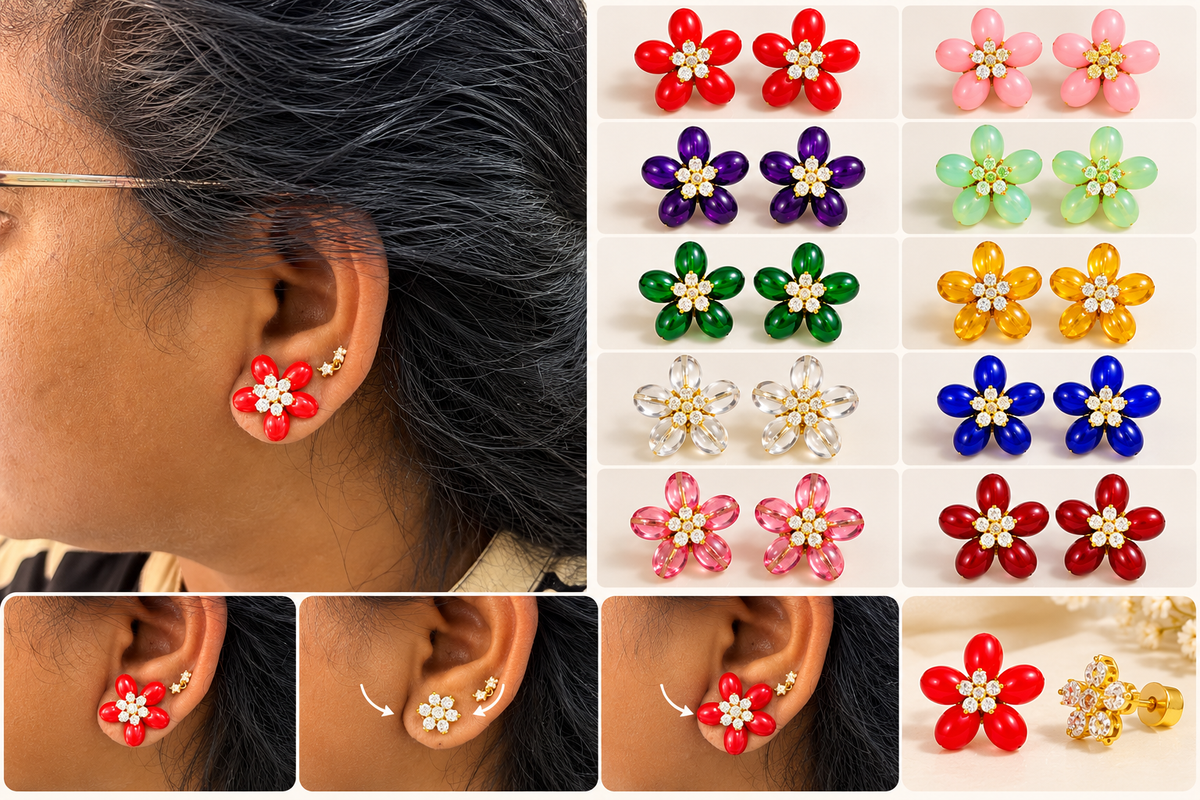 10-in-1 CHANGEABLE EARRINGS ✨

One Pair • 10 Stunning Looks • Endless Style