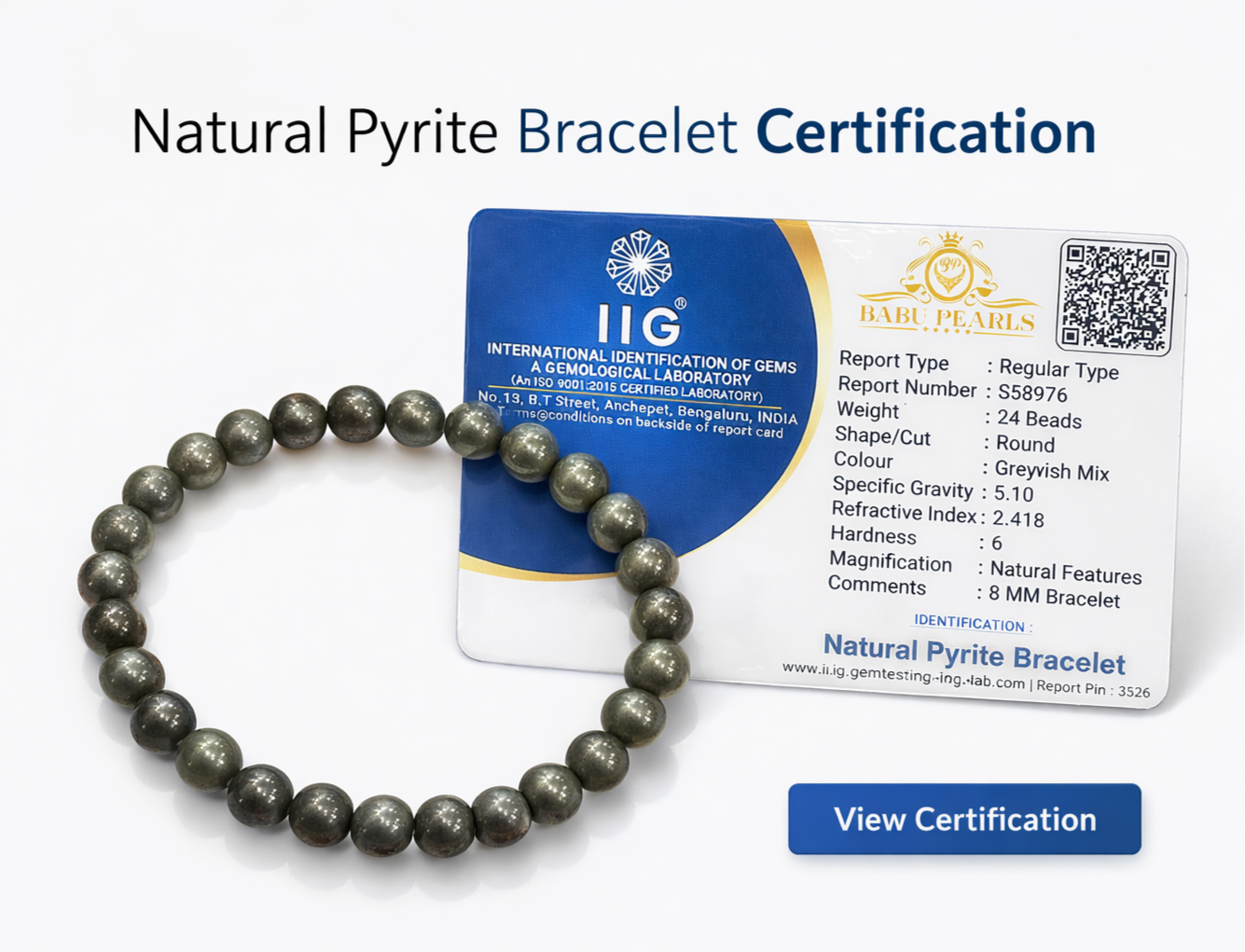 Natural pyrite Bracelet