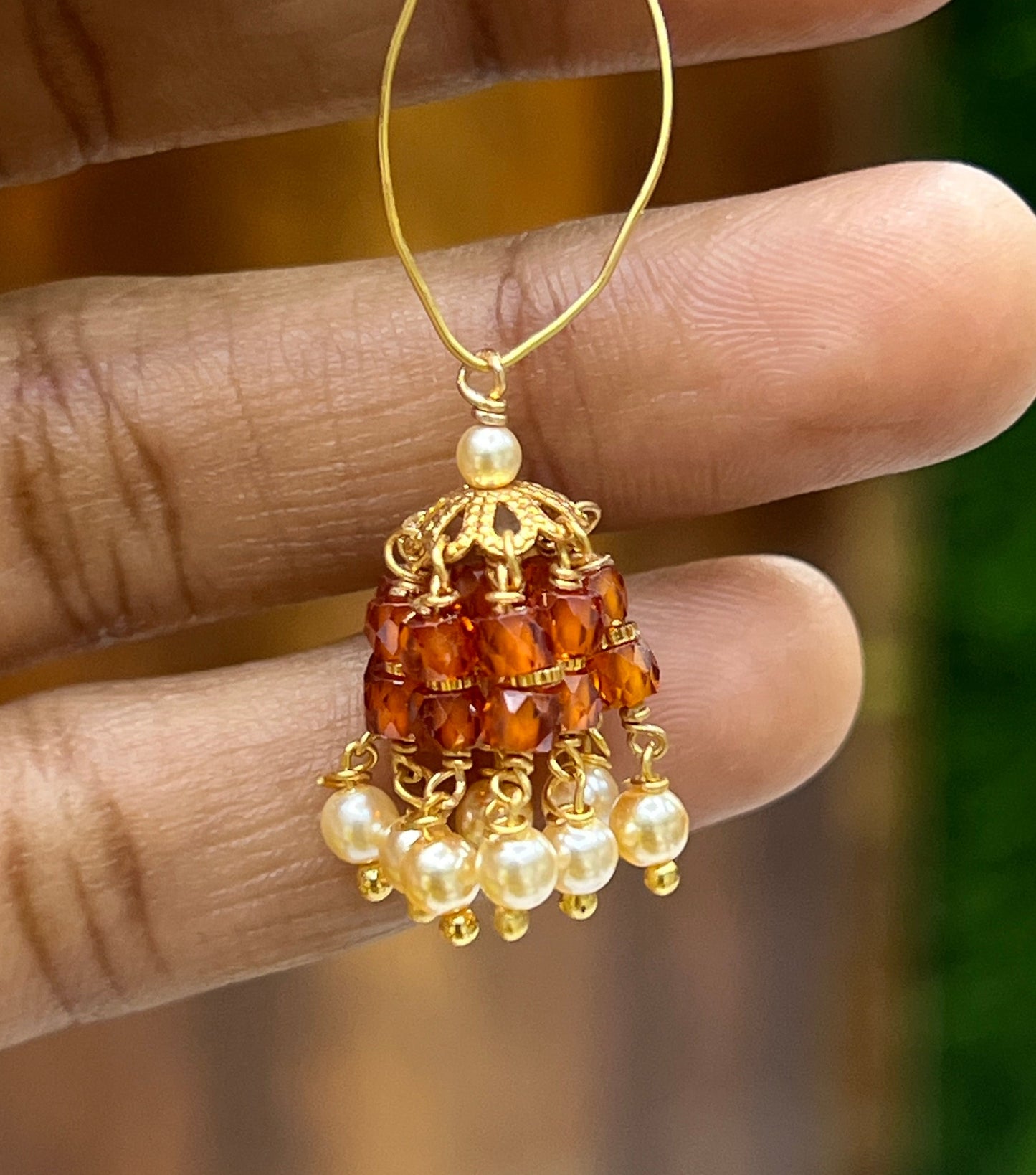 Handmade earrings cz beads