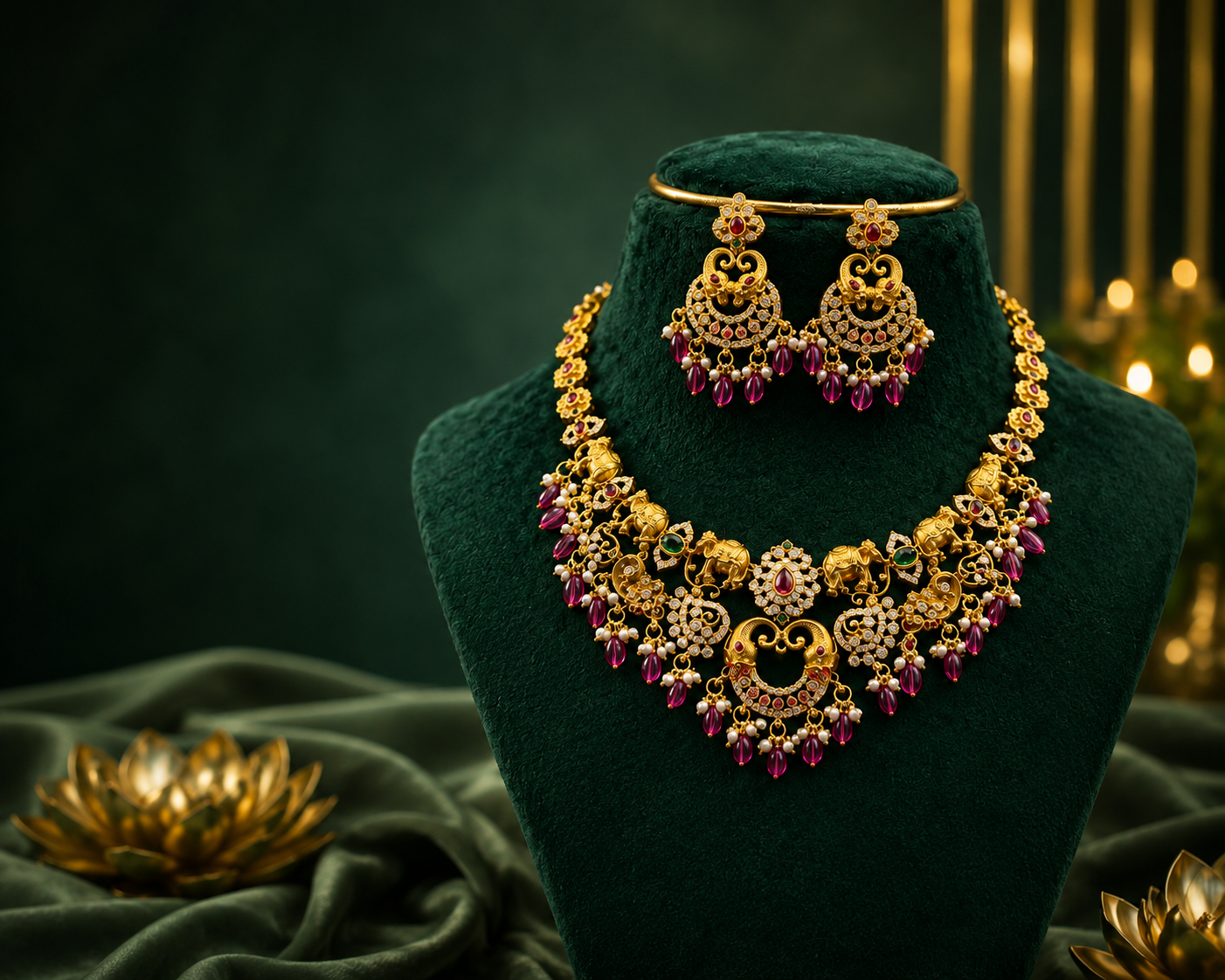 ✨ Tradition Woven in Gold necklace set 💫