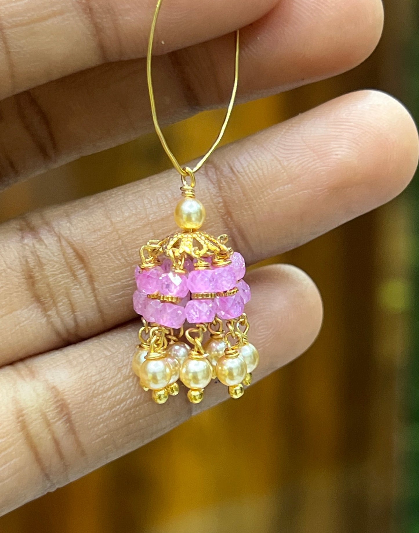 Handmade earrings cz beads
