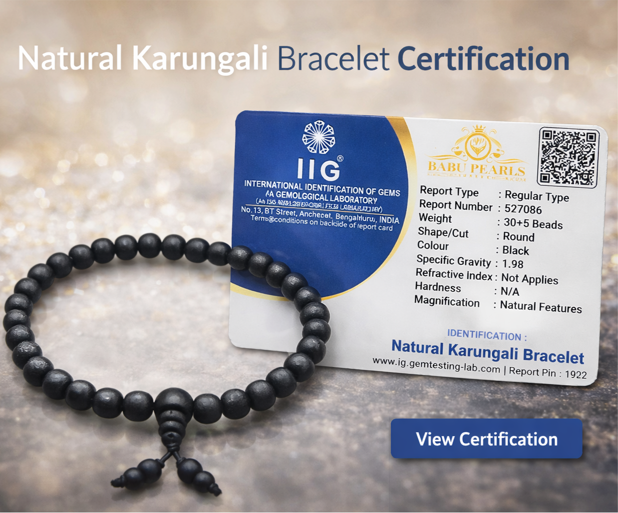￼ Natural karungali bracelet