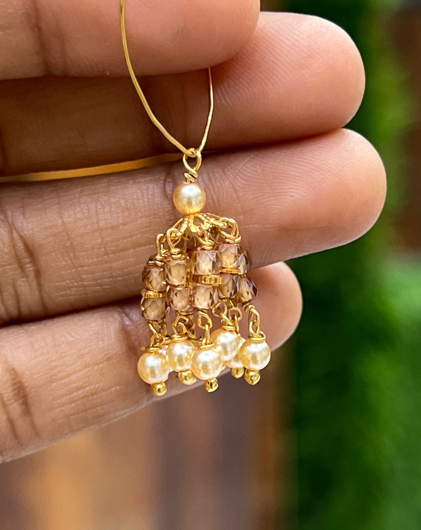 Handmade earrings cz beads