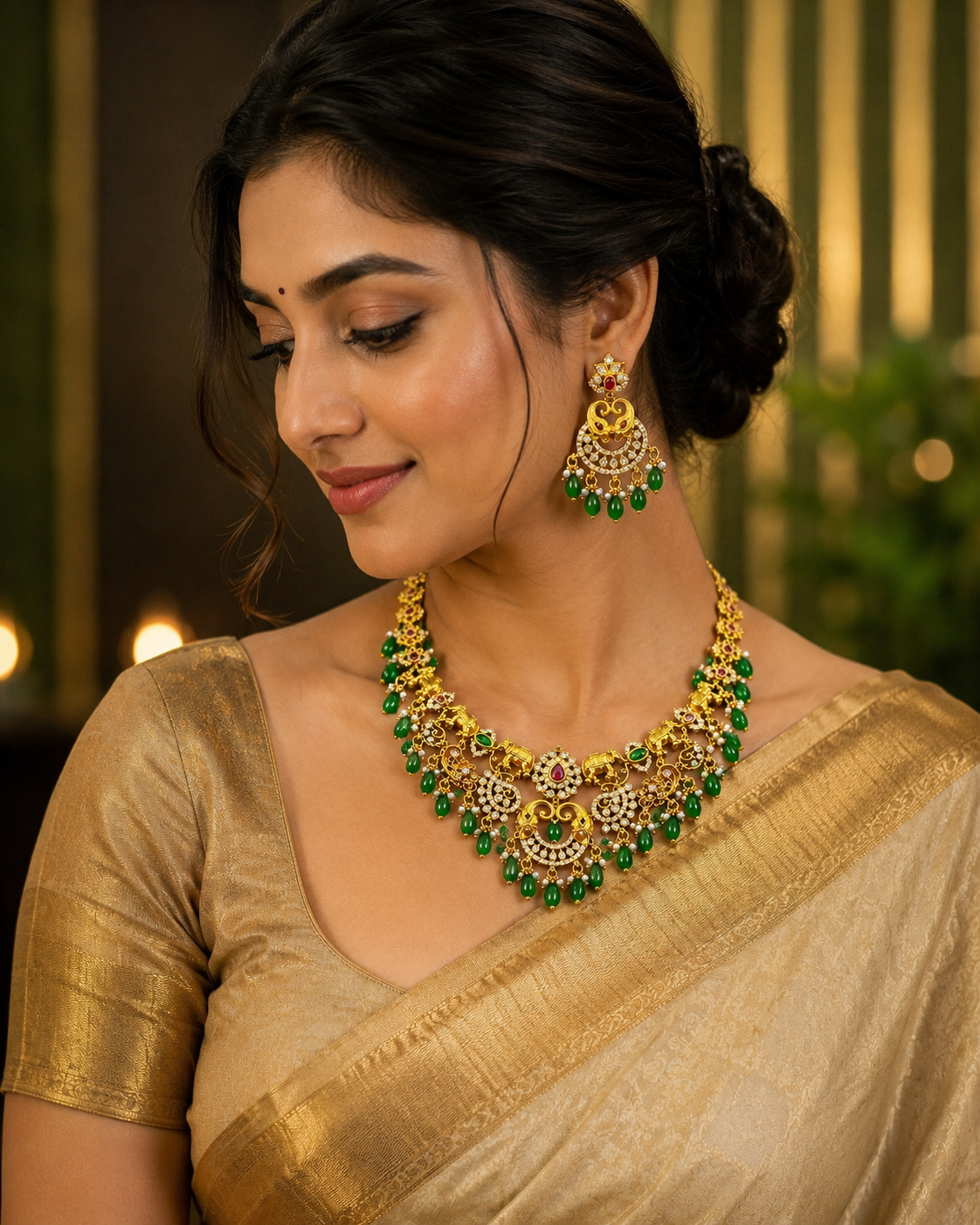 ✨ Tradition Woven in Gold necklace set 💫