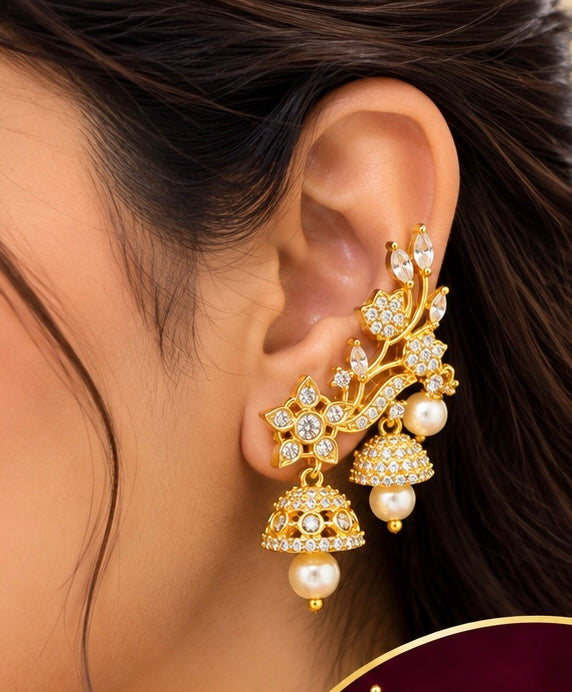 ✨ Royal Jhumka Ear Cuff – Full Traditional Look! ✨💕