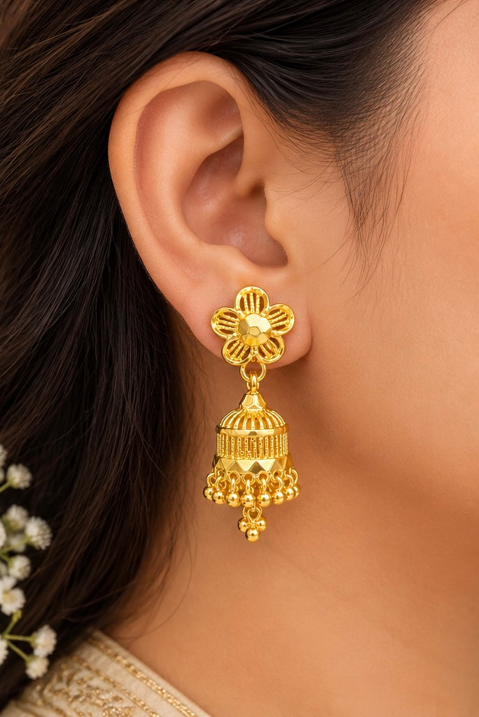 * Royal Bloom Hanging Jhumka Earrings ￼ Penchala earrings ⚡️✨