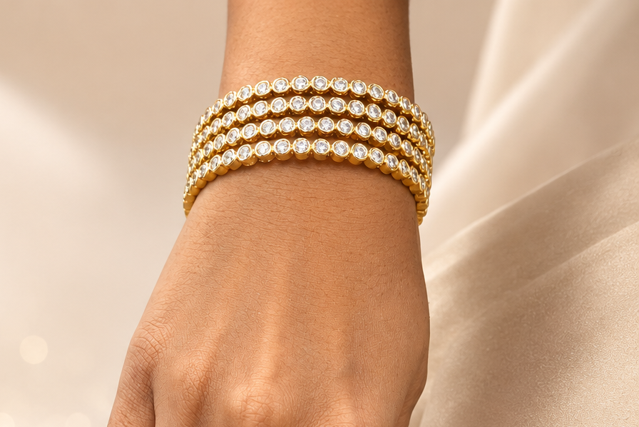 Panchloham stone bangles 5sb