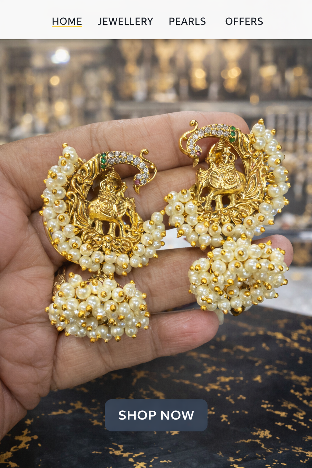Premium Gold Copy Temple Jhumkas