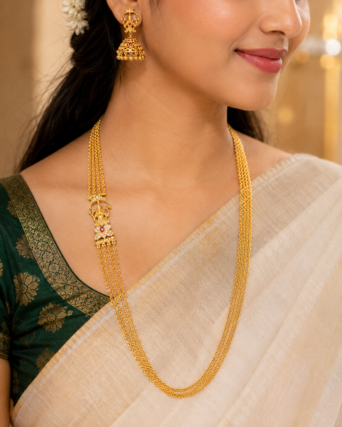 💚 Lakshmi Haram – A Touch of Prosperity & Beauty. 💚