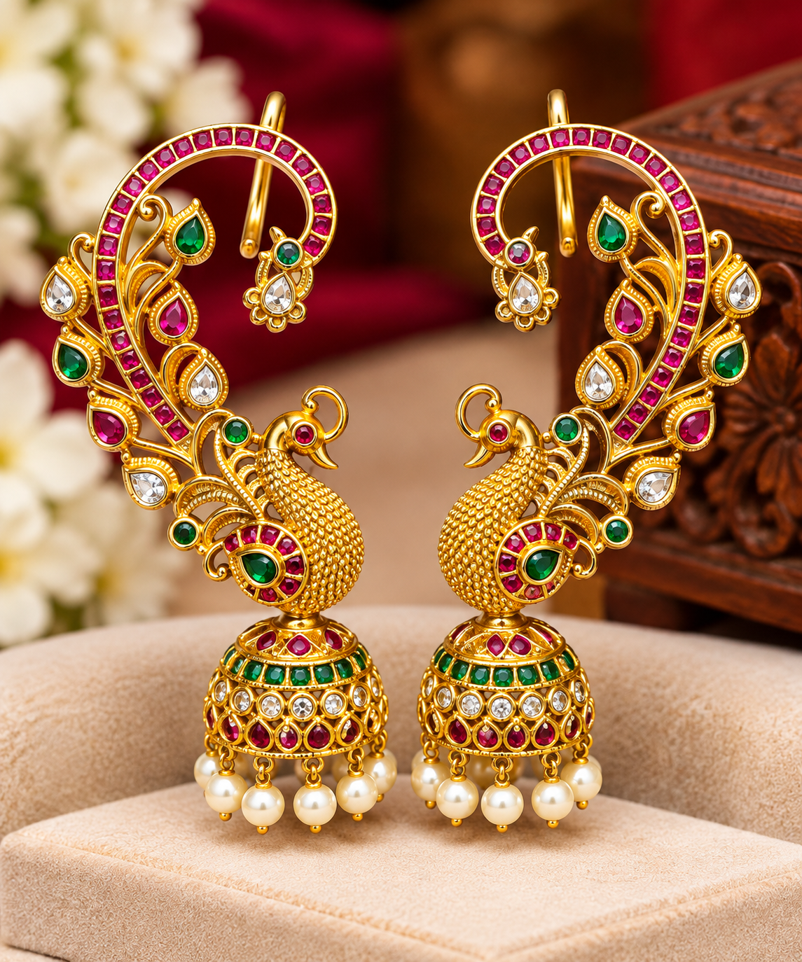 Designer Peacock Jhumka Ear Cuff 🥰😍