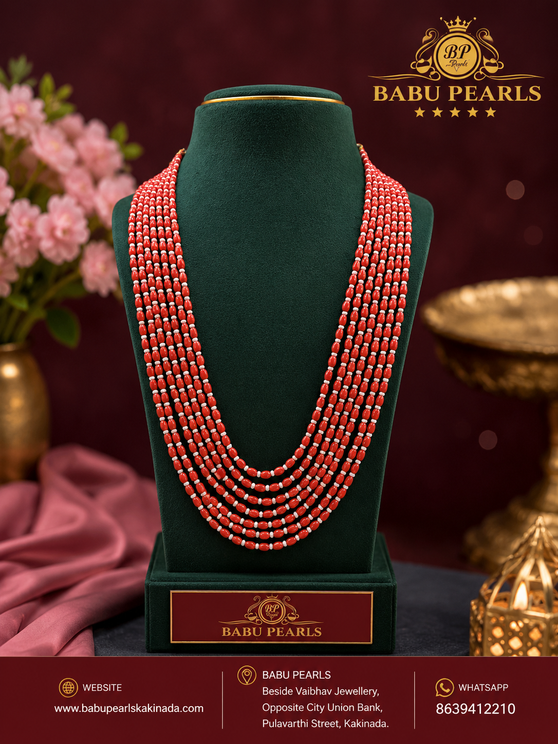* Classic Coral Statement Necklace ✨💫