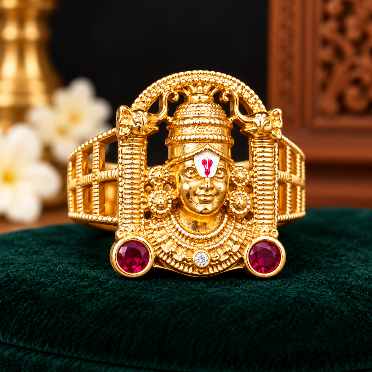 Exclusive Lord Venkateswara Designer Men’s Ring with CZ Stone🥰🤩