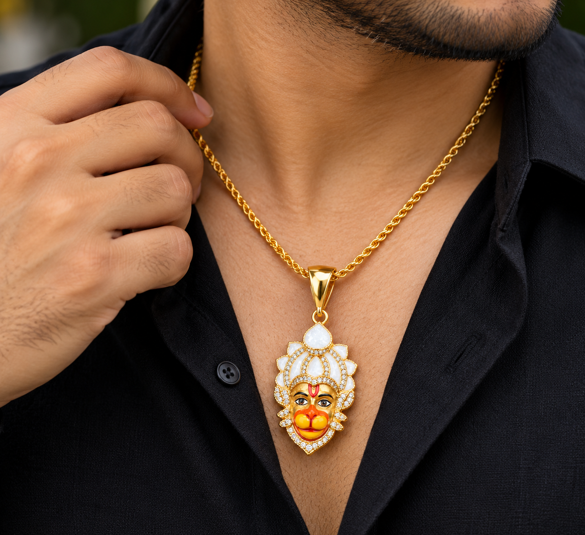 Premium Lord Hanuman Designer Gold Finish Pendant 🤩🥰